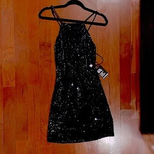 Express Black with Sequins Cocktail Dress